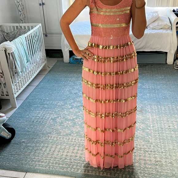 Temperley London | Dresses | Temperley London Maxi Dress Size 6 In Pink And  Gold | Poshmark